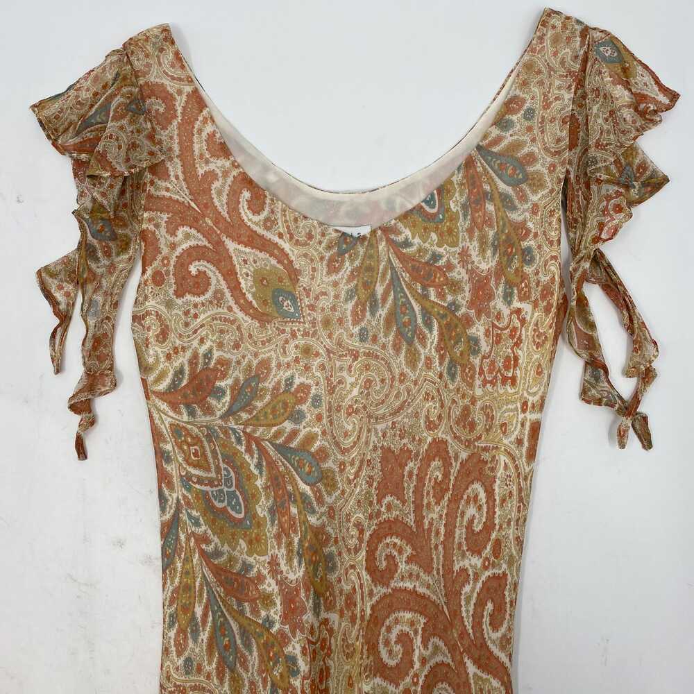 Lapis Orange Blue Silk Midi Dress | Women’s Size S - Picture 5 of 8